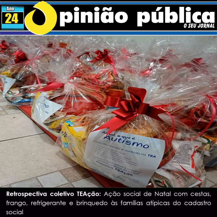 Retrospectiva coletivo TEAção: ação social de Natal com cestas, frango, refrigerante e brinquedo às famílias atípicas do cadastro social