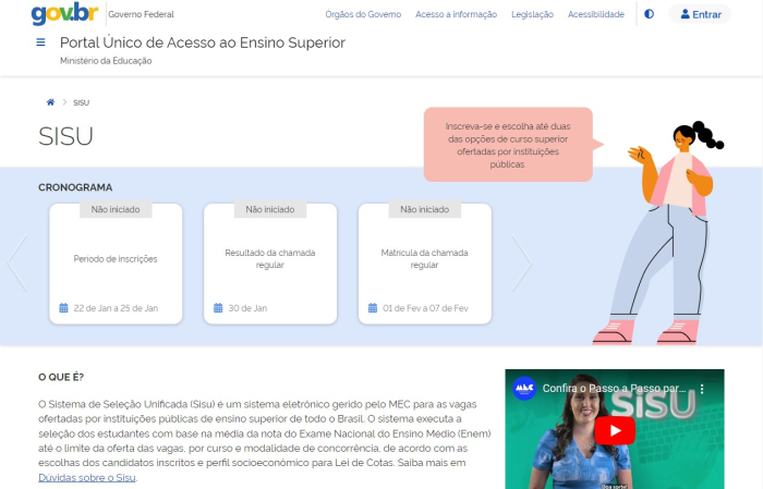 MEC confirma que inscrições para Sisu e Prouni começam em janeiro