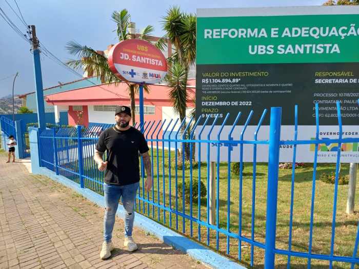 Zé Carlos Nova Era visita obras da UBS do Jd. Santista