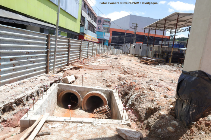 Obras de drenagem na “Nova Estação”, projeto do governo Marcelo Oliveira (PT), aumentam capacidade de absorção da água das chuvas