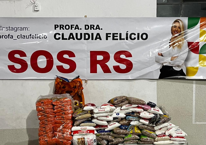 SOS RS: professora Claudia Felício realiza evento com arrecadação de alimentos para vítimas de enchentes