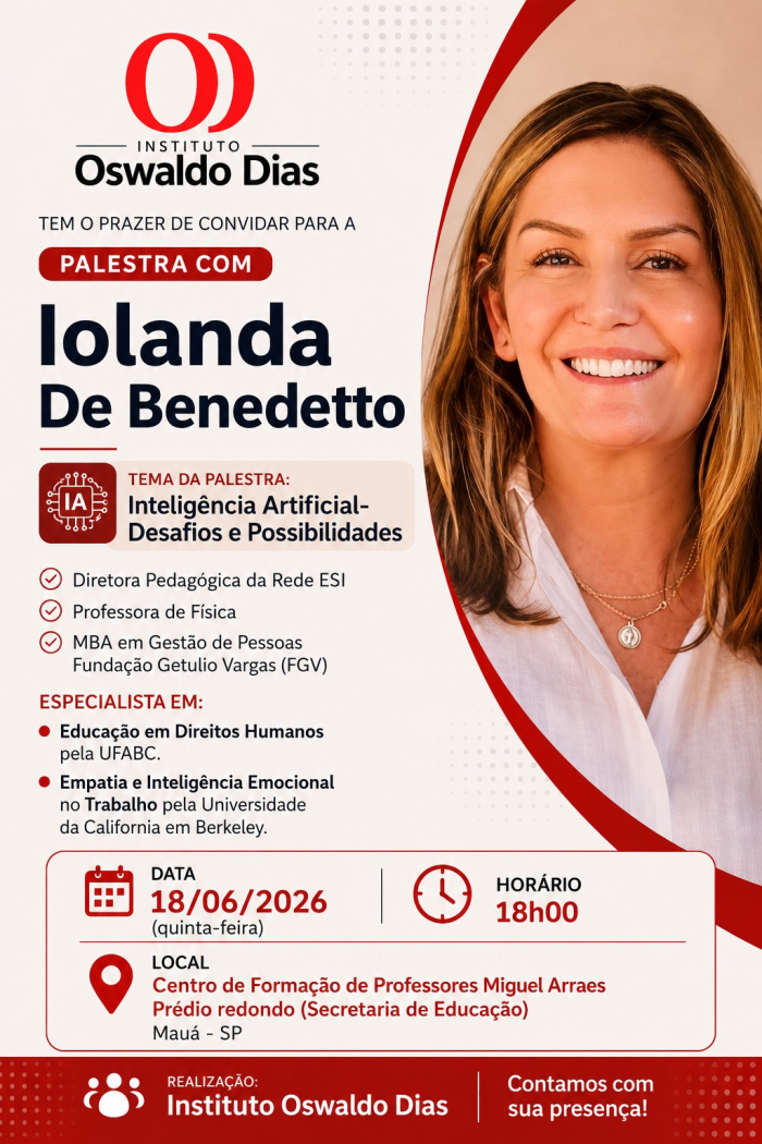 Instituto Oswaldo Dias promove palestra sobre Inteligência Artificial e os desafios do futuro Instituto Oswaldo Dias promove palestra sobre Inteligência Artificial e os desafios do futuro