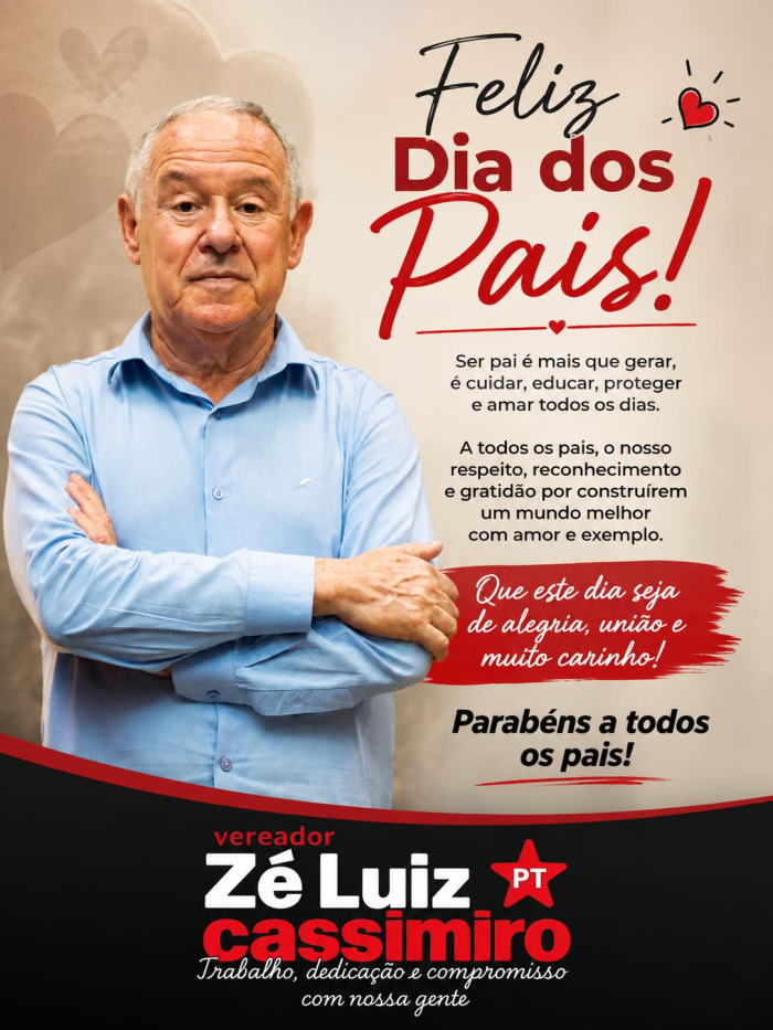 Com o retorno das sessões ordinárias, vereador Zé Luiz Cassimiro homenageia os pais e reforça compromisso com as famílias de Mauá
