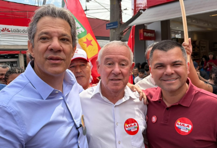 Zé Luiz Cassimiro acompanha caminhada de Fernando Haddad em Mauá