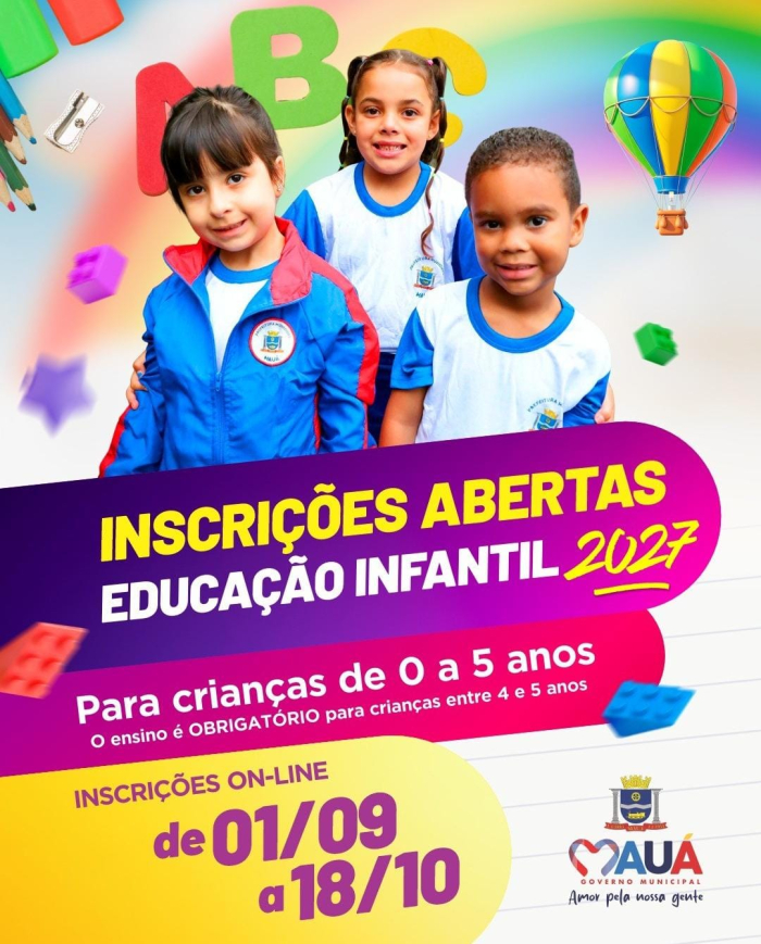 Período de inscrições de crianças na rede municipal de ensino já está aberto em Mauá