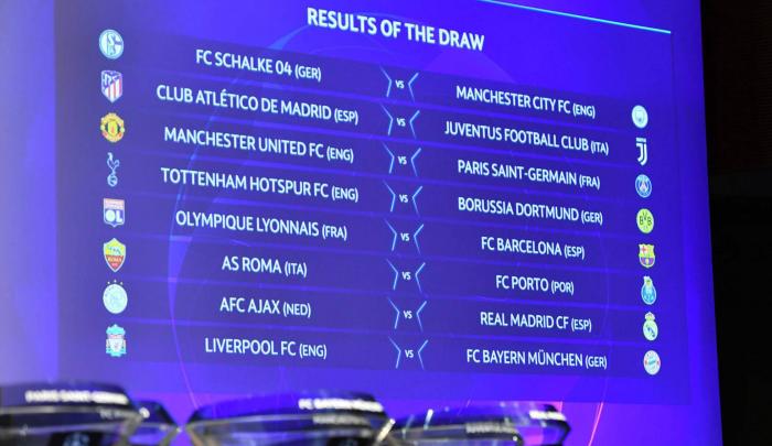 Uefa sorteia confrontos das oitavas de final da Liga dos Campeões