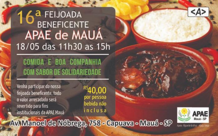 APAE de Mauá organiza tradicional feijoada solidária em maio