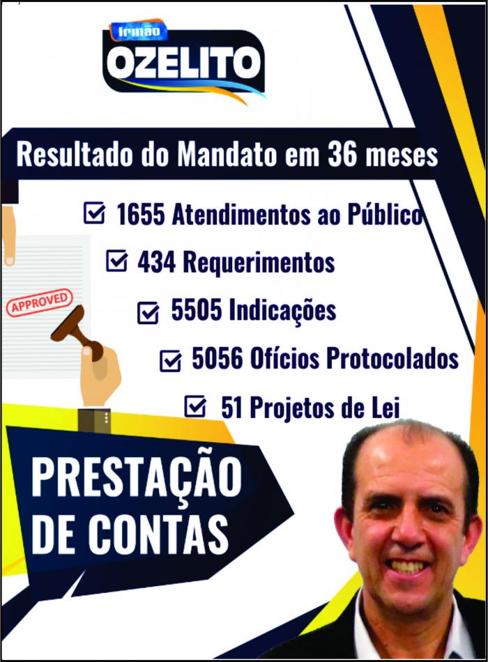 Prestação de Contas - Vereador Irmão Ozelito