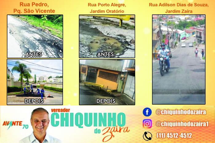 Vereador Chiquinho do Zaíra tem solicitações atendidas pelo poder público