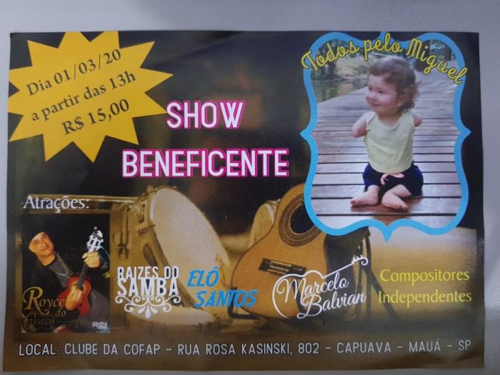 Músicos de Mauá organizam show beneficente para campanha “Todos Pelo Miguel”