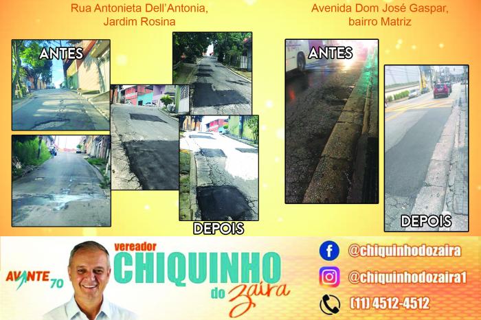 Vereador Chiquinho do Zaíra tem solicitações de tapa-buraco atendidas pelo Executivo