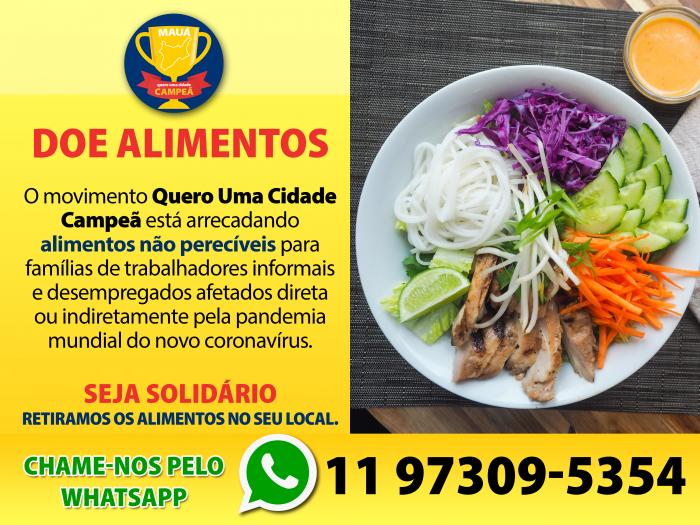 Movimento “Quero Uma Cidade Campeã” arrecada alimentos para famílias afetadas pela Covid-19
