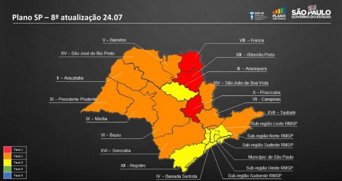 Regiões de Campinas, Araçatuba e Araraquara avançam no Plano São Paulo; Grande ABC segue na fase amarela