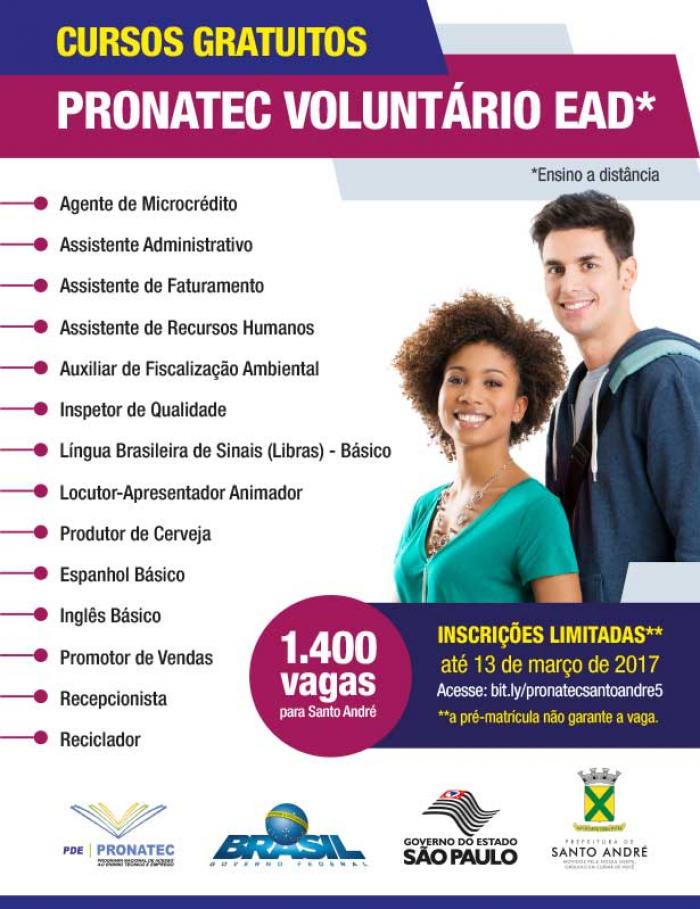 Santo André disponibiliza 1.400 vagas para cursos técnicos gratuitos de Ensino a Distância
