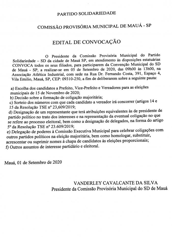 Convenção do Partido Solidariedade de Mauá