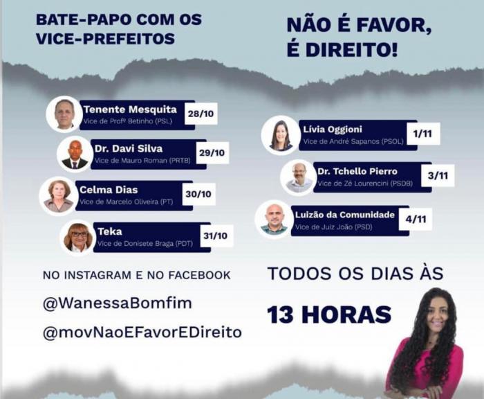 Movimento “Não É Favor, É Direito” realiza entrevistas com candidatos a vice-prefeitos de Mauá