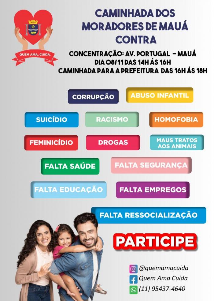 Movimento “Quem Ama, Cuida - Mauá” realiza caminhada com moradores