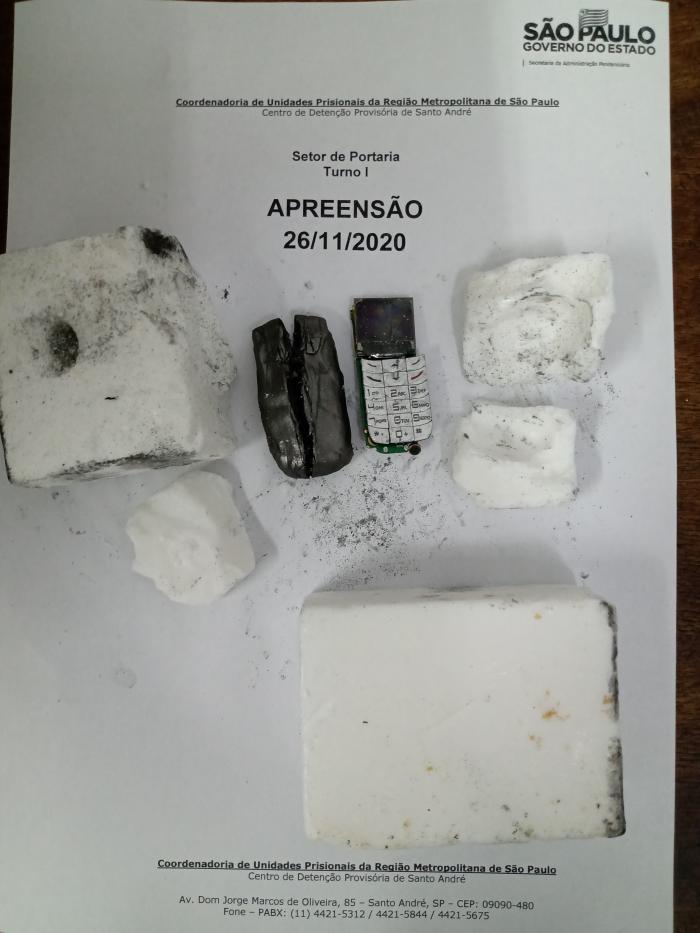 Placa de celular é apreendida em correspondência no CDP de Santo André