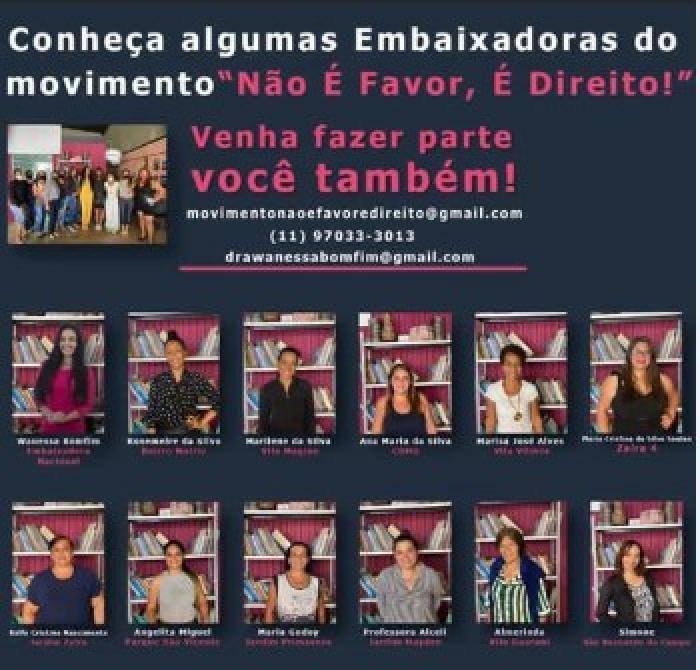 Movimento “Não É Favor, É Direito” apresenta algumas de suas embaixadoras