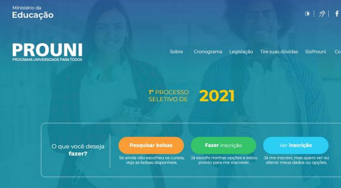 Prouni 2021 abre inscrições para bolsas de estudo do primeiro semestre