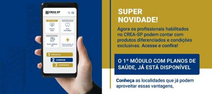 Plataforma de seguros e planos de saúde com condições diferenciadas já está disponível no CREA-SP