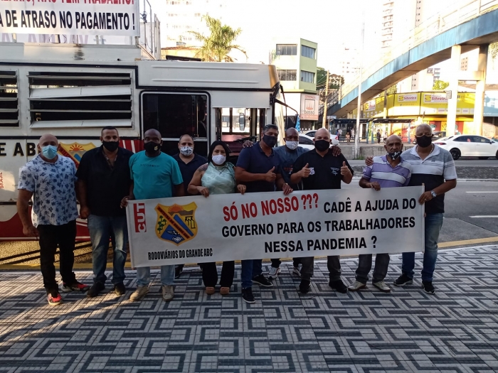 Profissionais do Transporte coletivo do Grande ABC fazem protestos e pedem prioridade na imunização contra a Covid-19