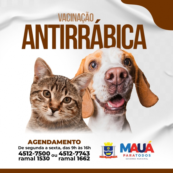 Mauá realiza agendamento de vacinação antirrábica em cães e gatos