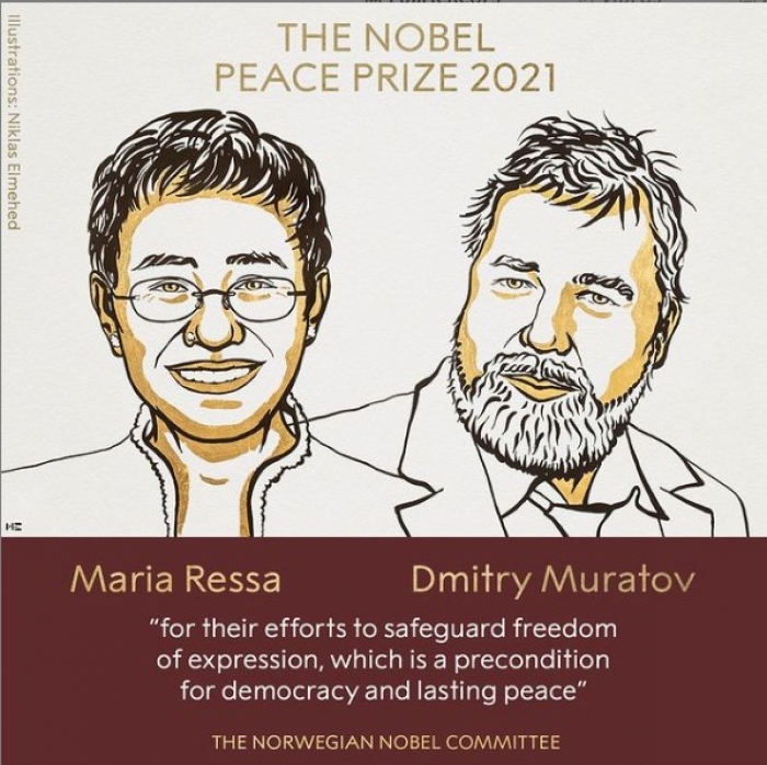 Jornalistas ganham Prêmio Nobel da Paz por defenderem liberdade de expressão