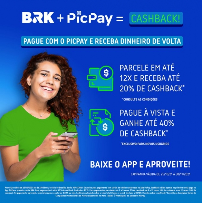 Parceria entre BRK Ambiental e PicPay oferece dinheiro de volta no pagamento de faturas por meio da plataforma