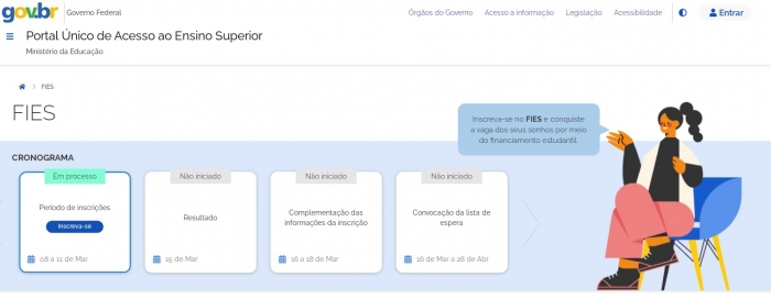 Inscrições para o Fies 2022 do primeiro semestre começam nesta terça-feira