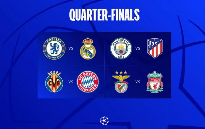 Sorteio define partidas das quartas de final da Liga dos Campeões da Europa