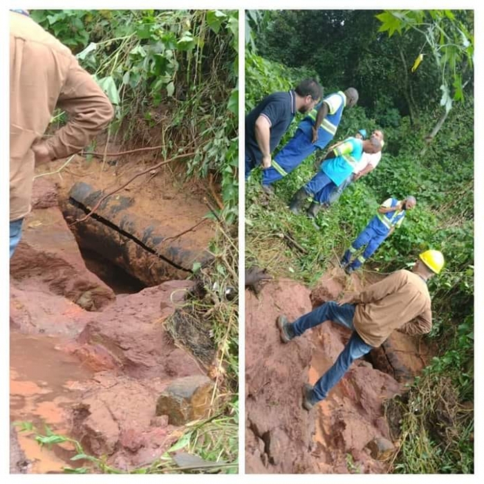 Rompimento de adutora interrompe fornecimento de água em bairros de Mauá