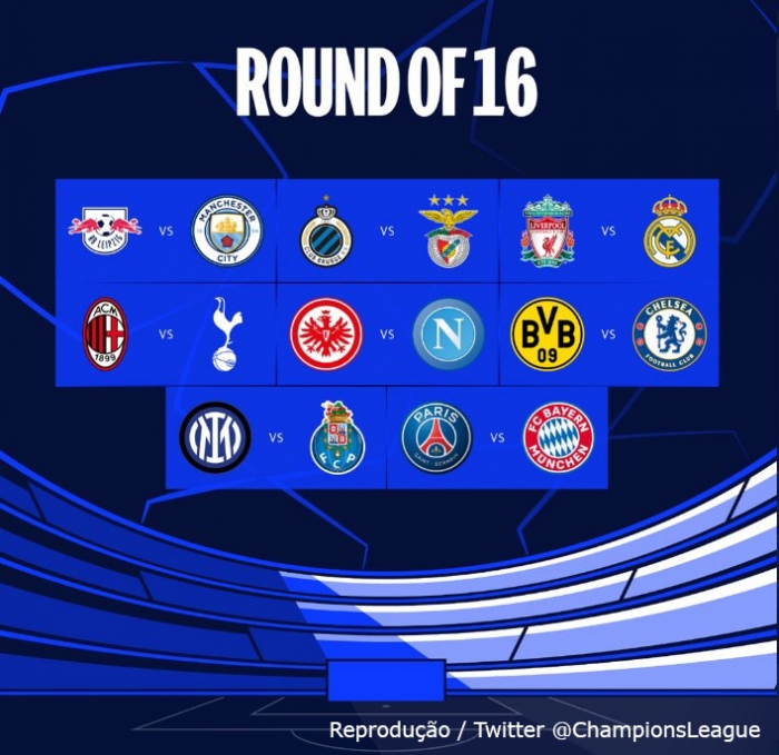 Atuais finalistas, Real Madrid e Liverpool se enfrentarão nas oitavas da Champions League