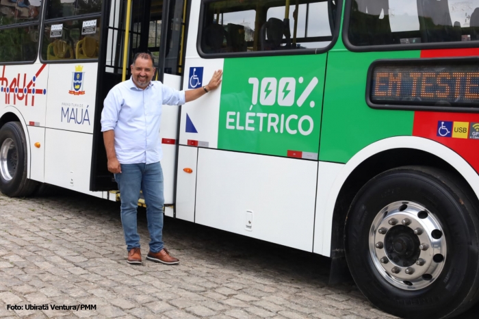 Primeiro ônibus 100% elétrico de Mauá começa a circular nesta segunda-feira (27)