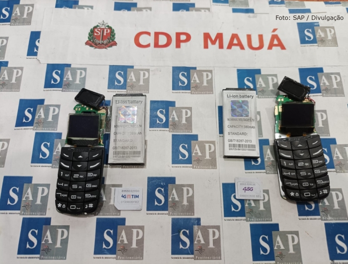 Companheira de preso do CDP de Mauá camufla itens de telefonia celular em solado de tênis
