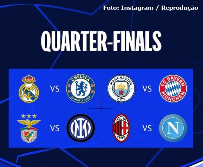 UEFA sorteia confrontos das quartas de final da Champions League