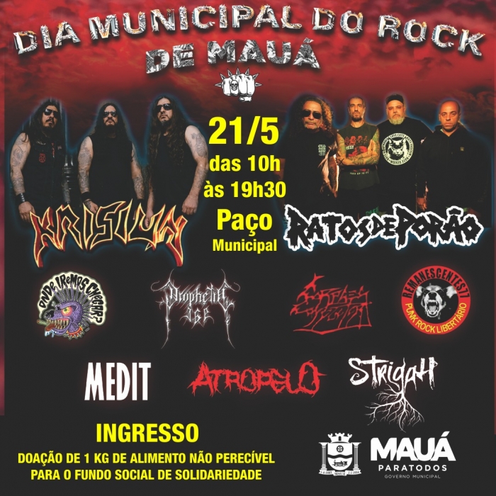 Ratos de Porão e Krisiun fazem apresentações em Mauá em comemoração ao “Dia Municipal do Rock” 
